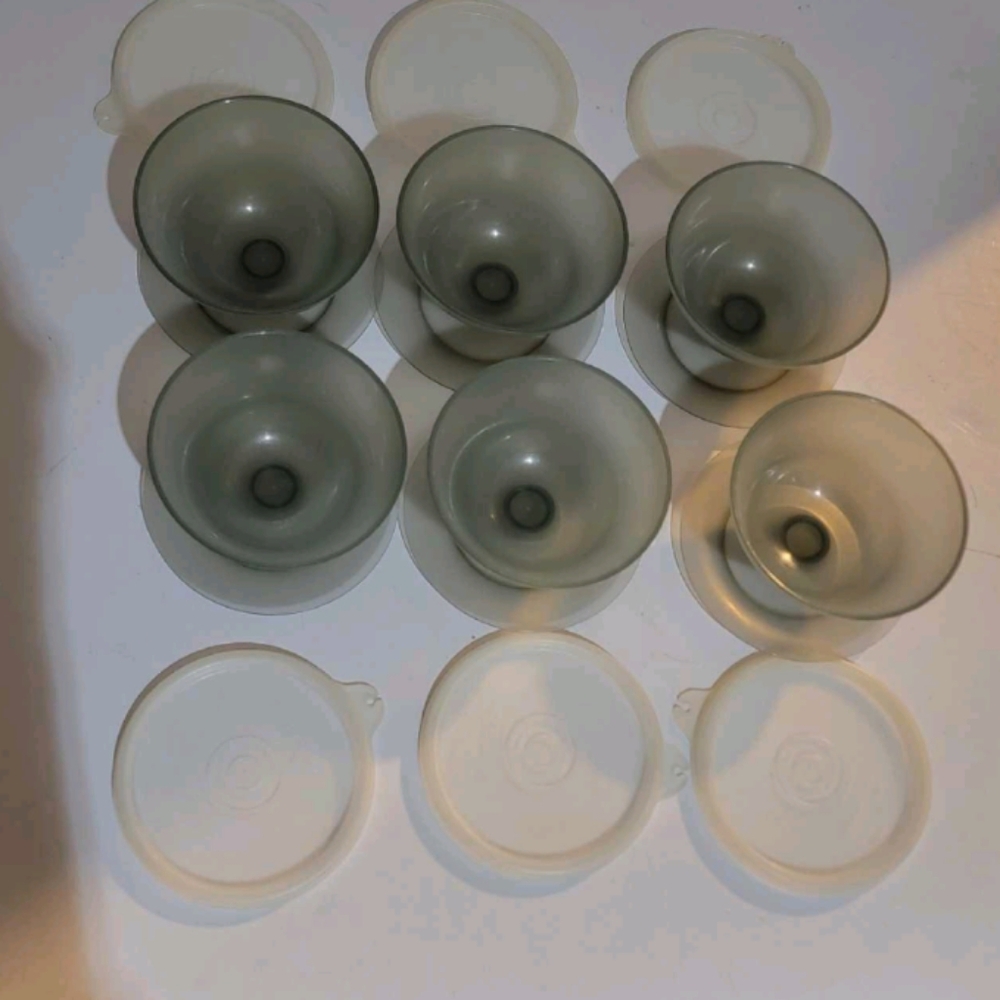 Vintage Tupperware ice cream / dessert cups with lids